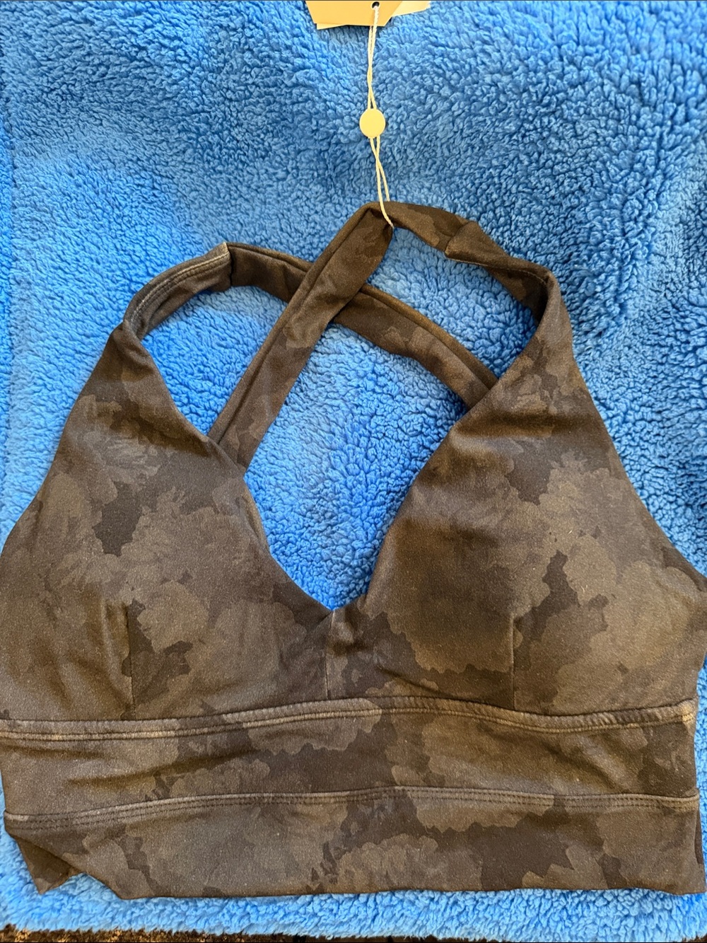 BuffBunny Black/Grey Cross-Back Sports Bralette